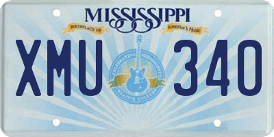 MS license plate XMU340