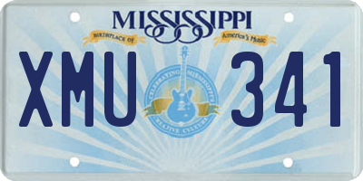 MS license plate XMU341