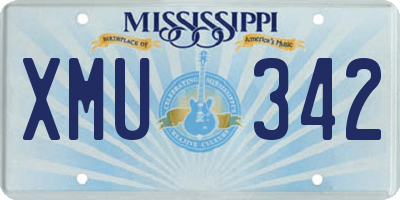 MS license plate XMU342