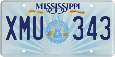 MS license plate XMU343