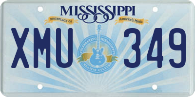 MS license plate XMU349