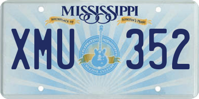 MS license plate XMU352