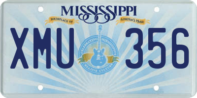 MS license plate XMU356