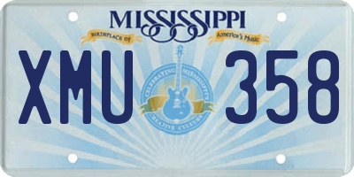 MS license plate XMU358