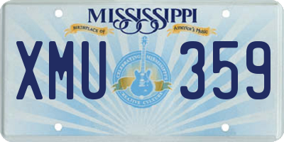 MS license plate XMU359