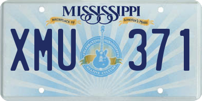 MS license plate XMU371