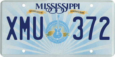 MS license plate XMU372