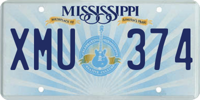 MS license plate XMU374