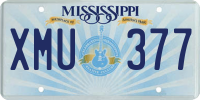 MS license plate XMU377