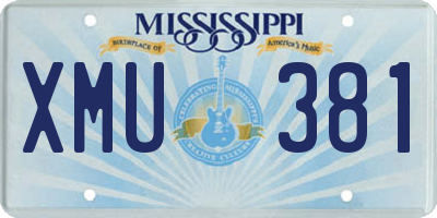 MS license plate XMU381