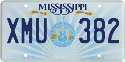 MS license plate XMU382