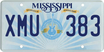 MS license plate XMU383