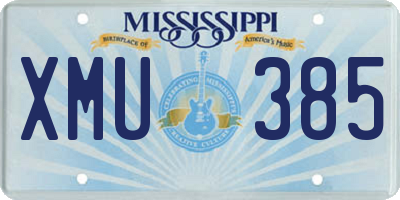 MS license plate XMU385