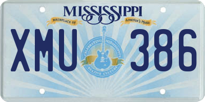 MS license plate XMU386