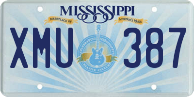 MS license plate XMU387