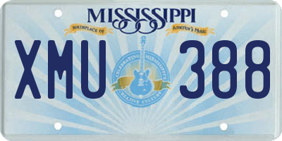 MS license plate XMU388