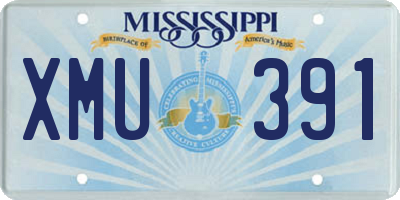 MS license plate XMU391