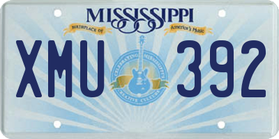 MS license plate XMU392