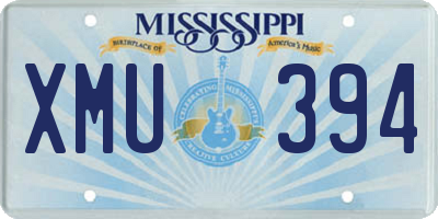 MS license plate XMU394