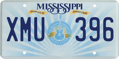 MS license plate XMU396