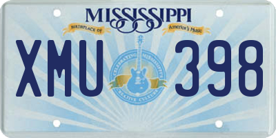 MS license plate XMU398