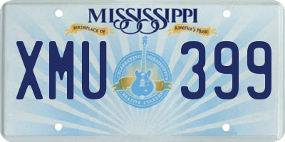 MS license plate XMU399