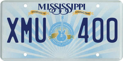 MS license plate XMU400