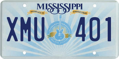 MS license plate XMU401
