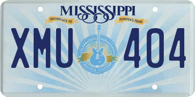 MS license plate XMU404