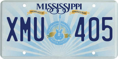 MS license plate XMU405