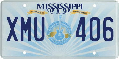 MS license plate XMU406