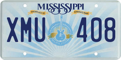 MS license plate XMU408