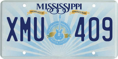 MS license plate XMU409