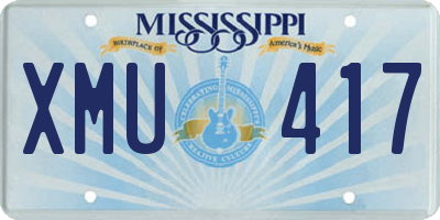MS license plate XMU417