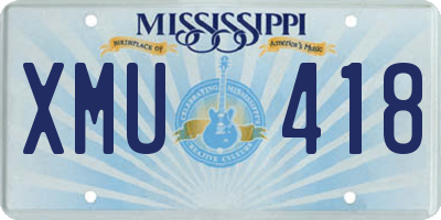 MS license plate XMU418