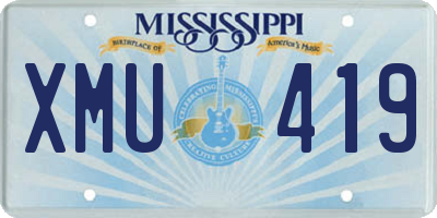 MS license plate XMU419
