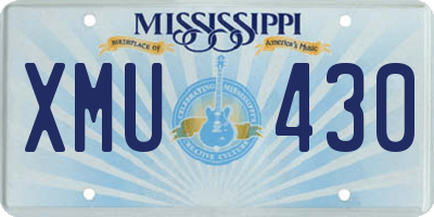 MS license plate XMU430