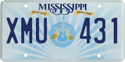 MS license plate XMU431