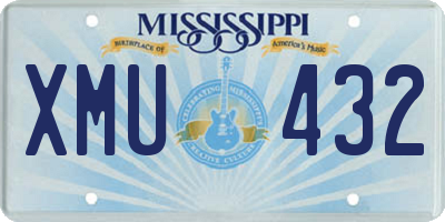 MS license plate XMU432
