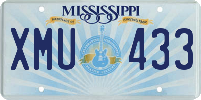 MS license plate XMU433