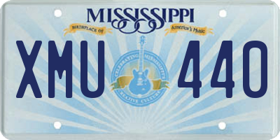 MS license plate XMU440