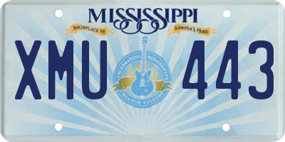 MS license plate XMU443