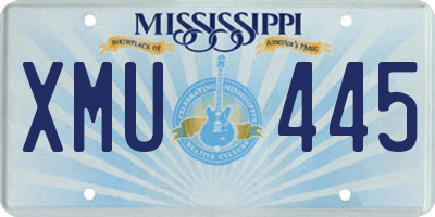 MS license plate XMU445