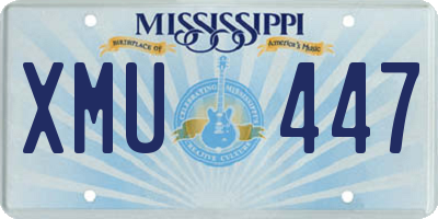 MS license plate XMU447