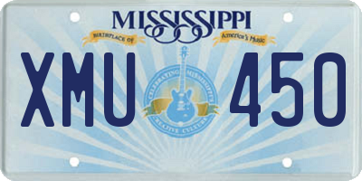 MS license plate XMU450