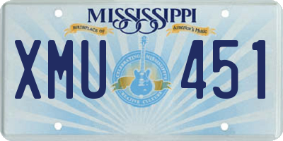MS license plate XMU451