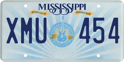 MS license plate XMU454