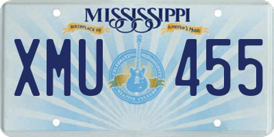 MS license plate XMU455