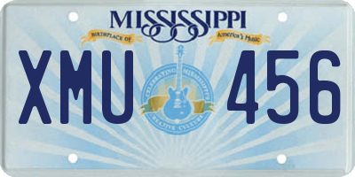 MS license plate XMU456
