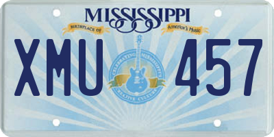 MS license plate XMU457
